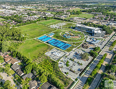 Aerial view of park